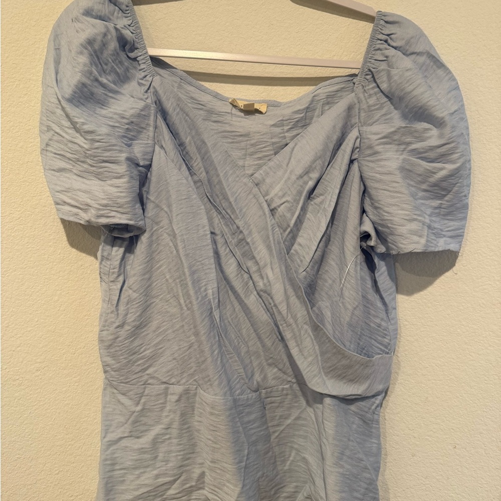 Meraki Light Blue Puff Sleeve Blouse